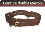 Ceinture Double en Cuir Brun
